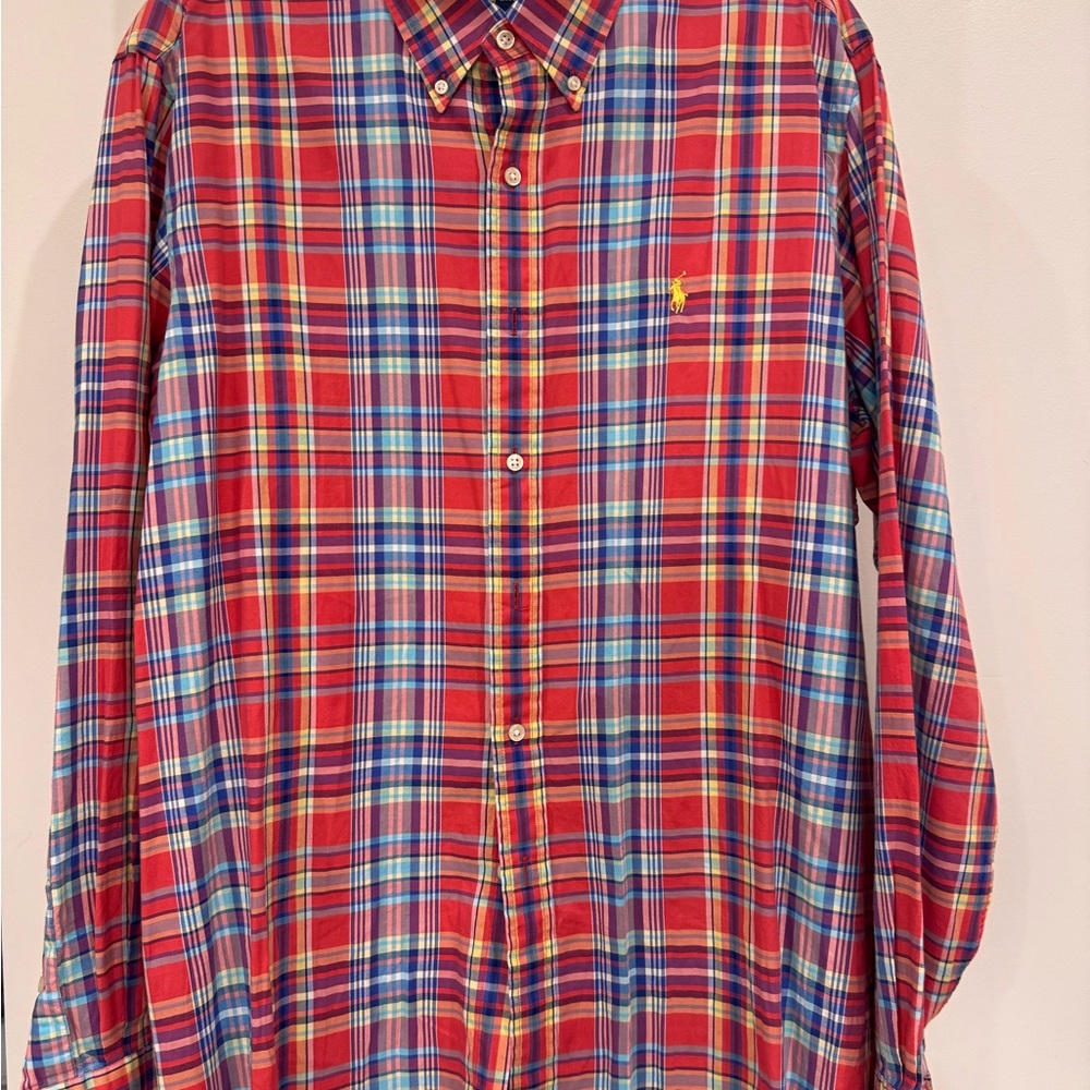 Polo by Ralph Lauren Men's Red Plaid Shirt